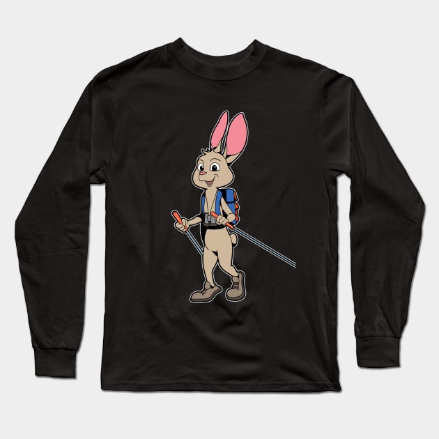 Casual Bunny Hikes - Hiking Long Sleeve T-Shirt by Modern Medieval Design